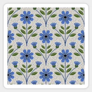 Folkish Blue Flower Sticker